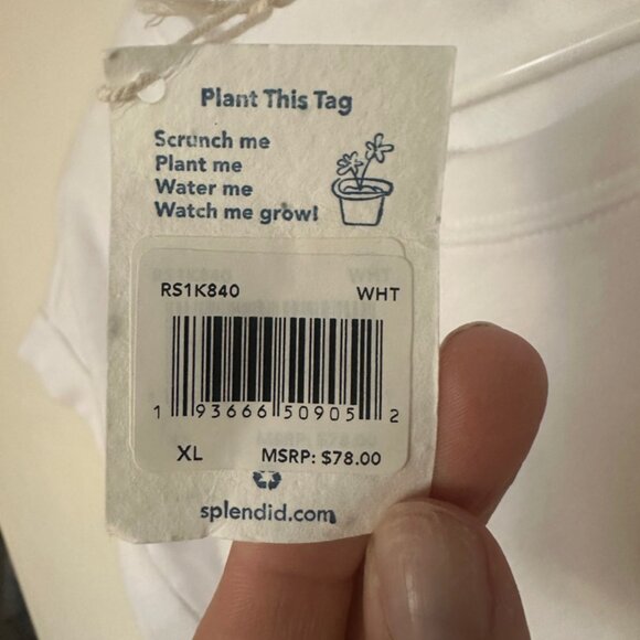 Splendid XL white Tshirt new with tags - Picture 2 of 3